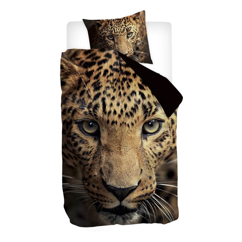 Snoozing Lupard housse de couette en flanelle