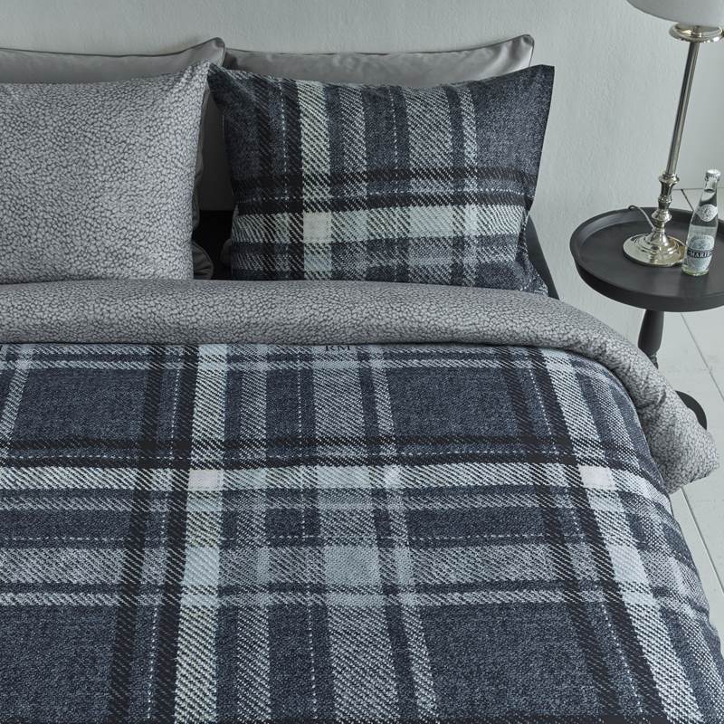 Rivièra Maison Cosy Tartan housse de couette - Sable - Smulderstextiles.fr
