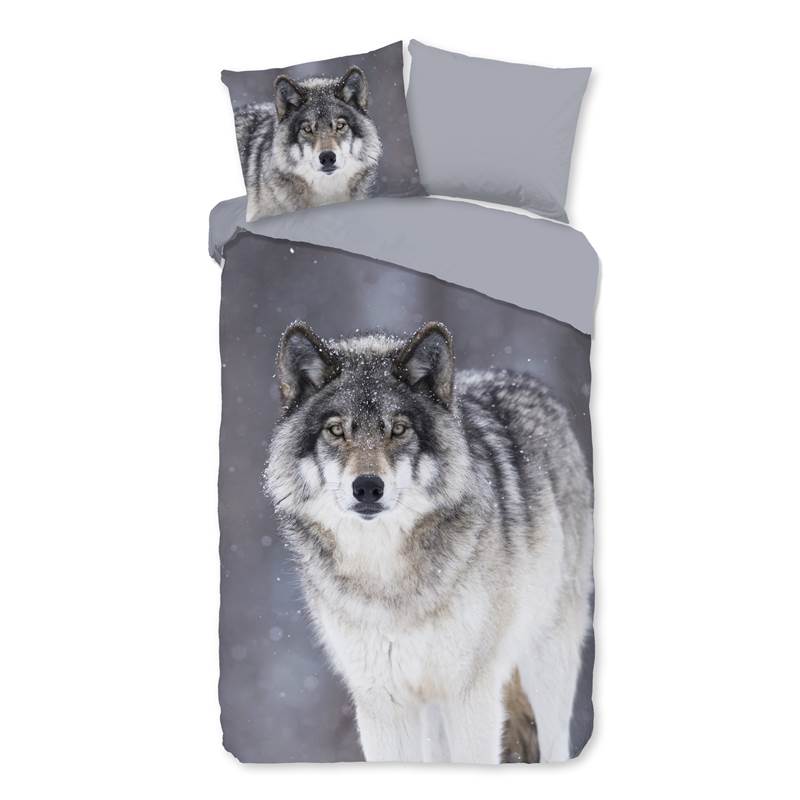 Good Morning Wolfie housse de couette en flanelle