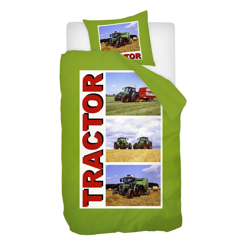 Snoozing Tractor housse de couette en flanelle