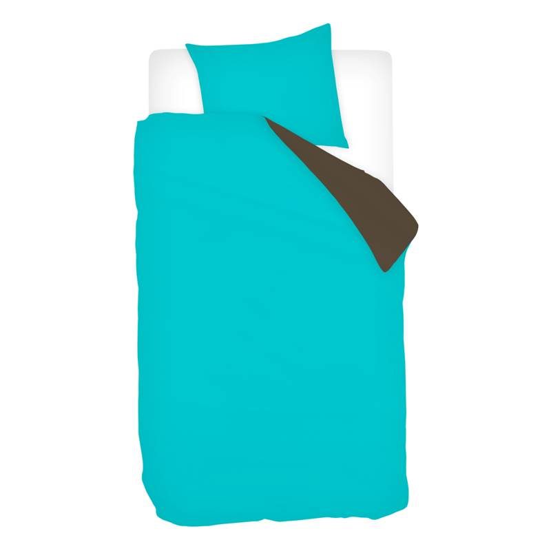 Snoozing Two Tone housse de couette turquoise/marron