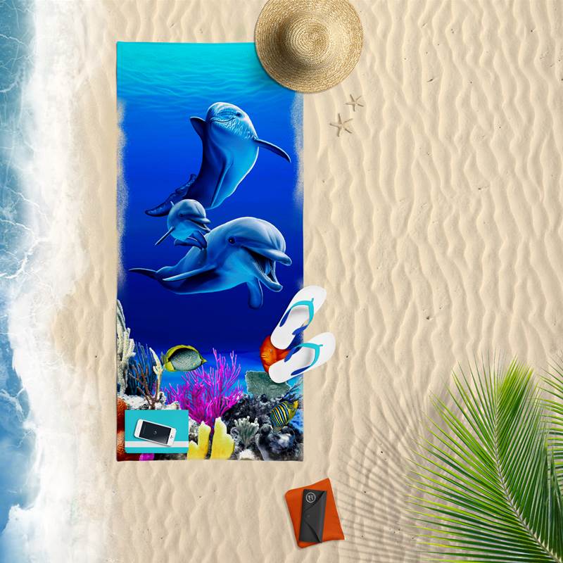 Dolphin family serviette de plage