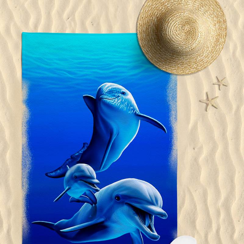 Dolphin family serviette de plage