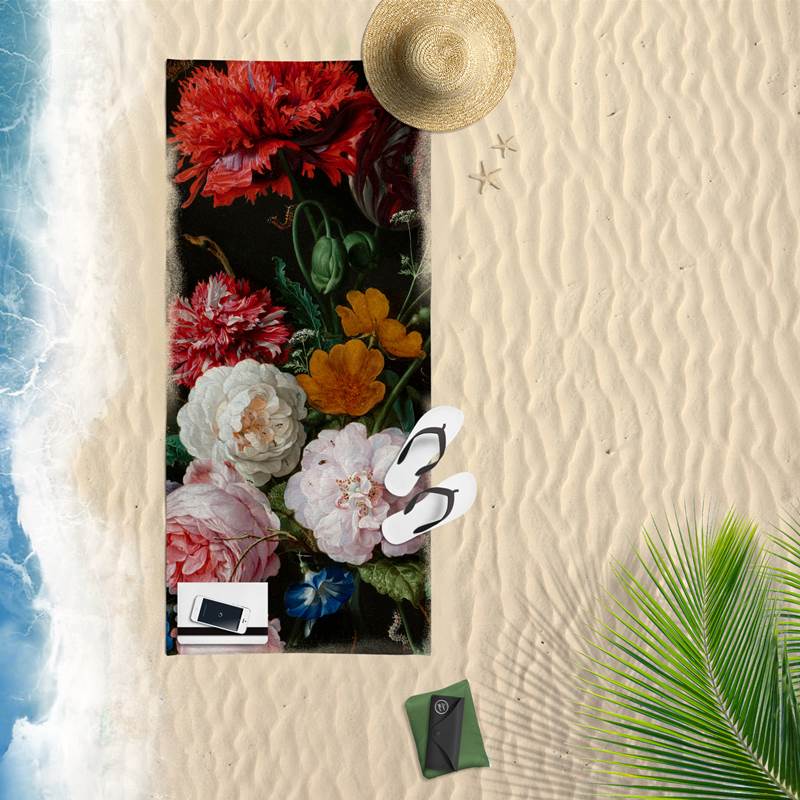 Roses serviette de plage