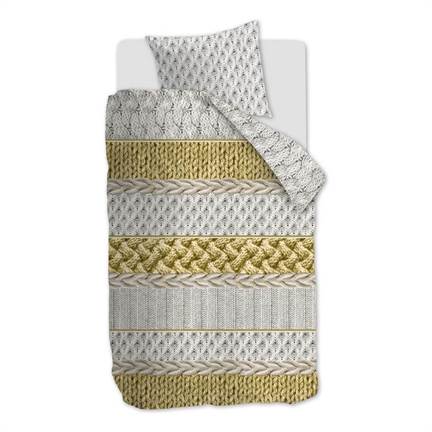 Snoozing Cardiff housse de couette en flanelle ocre