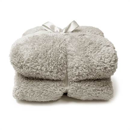 Unique Living Teddy plaid polaire gris plume - thumbnail_01