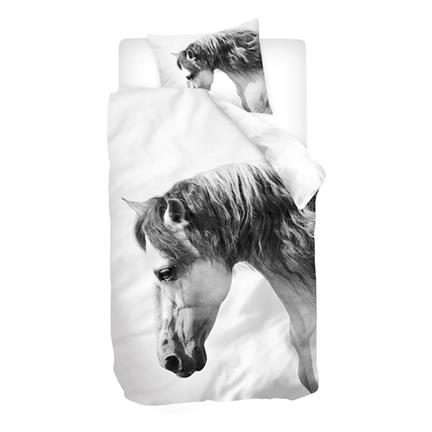 Snoozing Cheval Blanc housse de couette en flanelle blanc