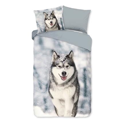 Good Morning Husky housse de couette en flanelle