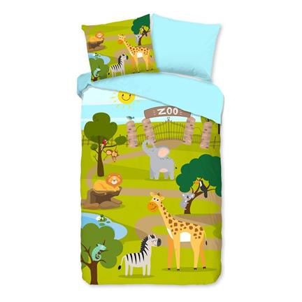 Good Morning Journée au Zoo housse de couette multicolore