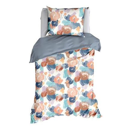 Satin d'Or Murillo housse de couette bleu brouillard