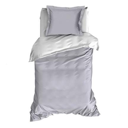 Romanette Comtesse housse de couette en flanelle argent/blanc