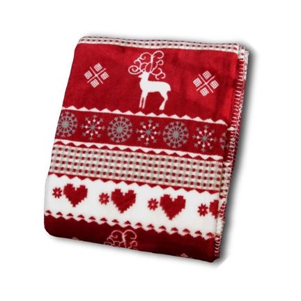Unique Living Winter plaid polaire rouge - thumbnail_01