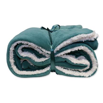 Unique Living Lars plaid polaire vert bleu