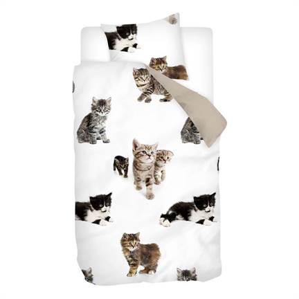 Snoozing Kittens housse de couette en flanelle multicolore