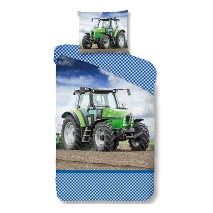 Good Morning Tracteur housse de couette enfant vert