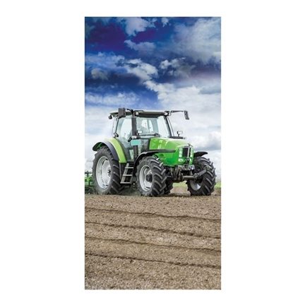 Good Morning Tracteur serviette de plage vert - thumbnail_01