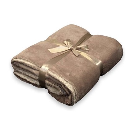 Unique Living Coby plaid polaire taupe chaleureux
