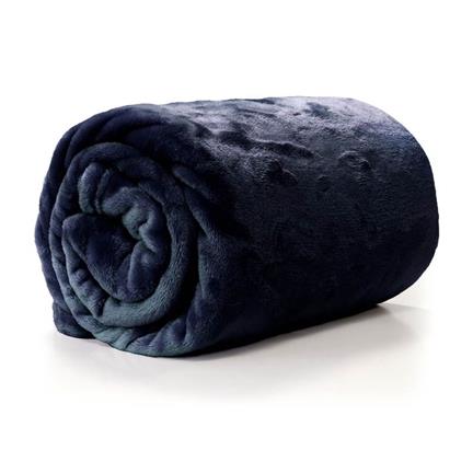 Unique Living Enzo plaid polaire bleu foncé