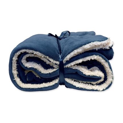 Unique Living Lars plaid polaire bleu foncé