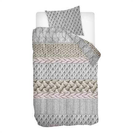 Snoozing Cardiff housse de couette en flanelle rose pâle