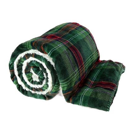 Unique Living Larsson plaid polaire vert foncé