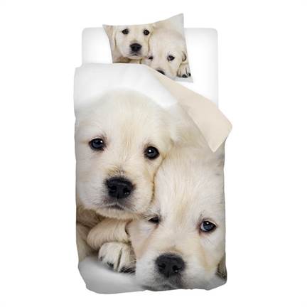 Snoozing Puppy Love housse de couette multicolore