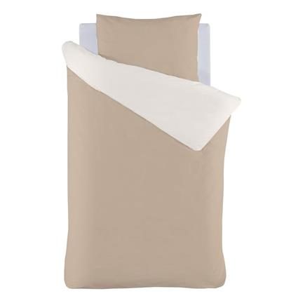 iSeng Uni Double housse de couette taupe/blanc cassé