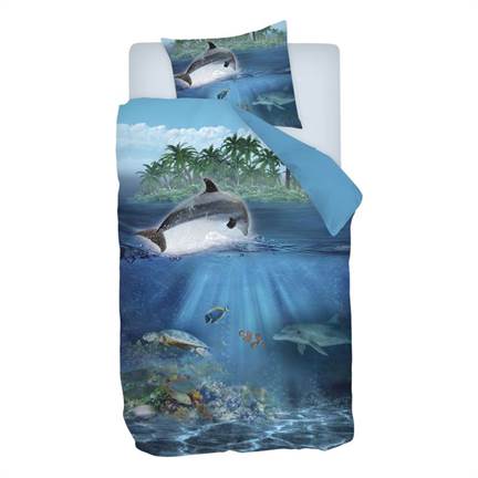 Snoozing Paradis des Dauphins housse de couette en flanelle
